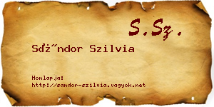 Sándor Szilvia névjegykártya