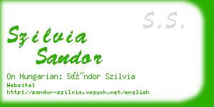 szilvia sandor business card